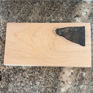 Beech Crystal and Wood and a Fossil Limestone Inlay Charcuterie Board